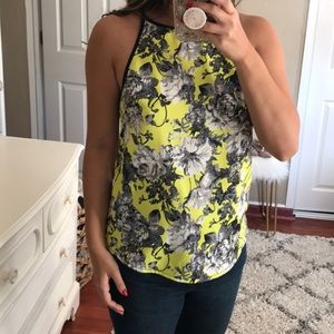 LF boutique floral black and green top